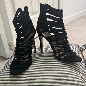 Aldo Black Strappy High Heels-Brand New (11-15 minutes on them)